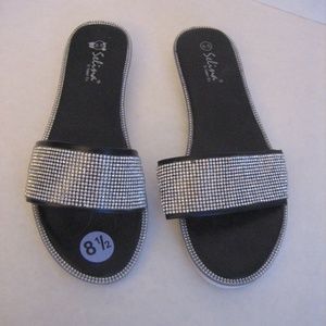 Selina by Summer Rio Rhinestone Slip On Sandal 8.5